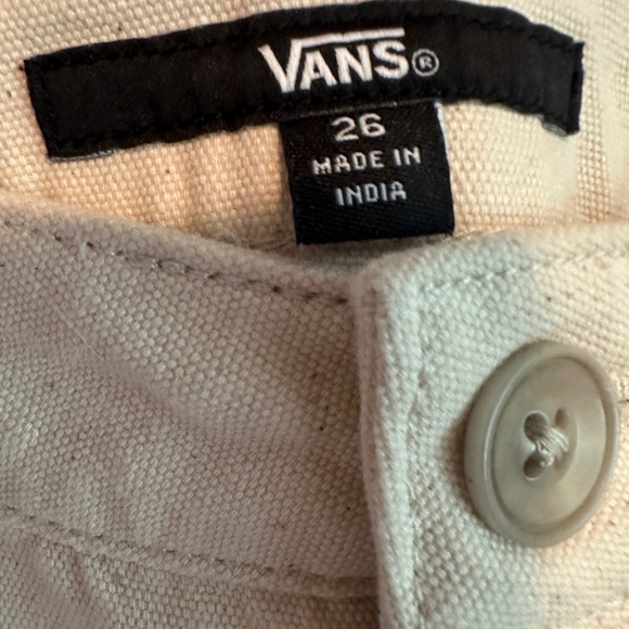 Vans Eco Positivity Women's Cream and Blue Graphic Shorts High Rise - Picture 7 of 13